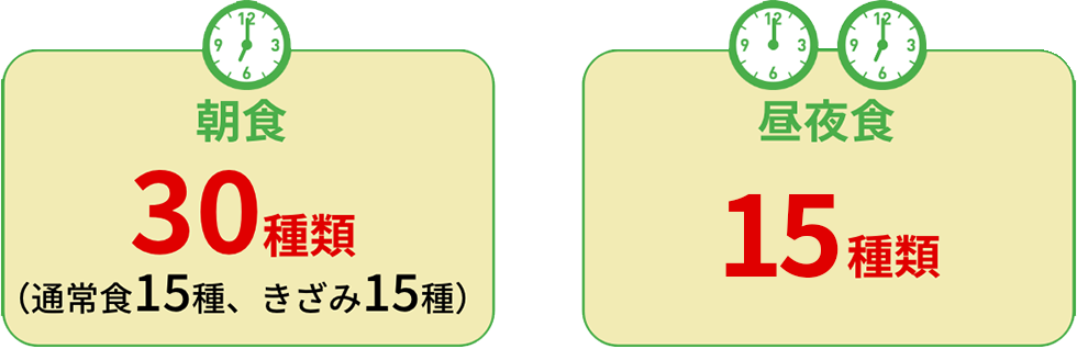 豊富なメニュー数だから、１ヶ月間、毎日違うメニューが可能！