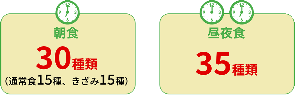 豊富なメニュー数だから、1ヶ月間、毎日違うメニューが可能!